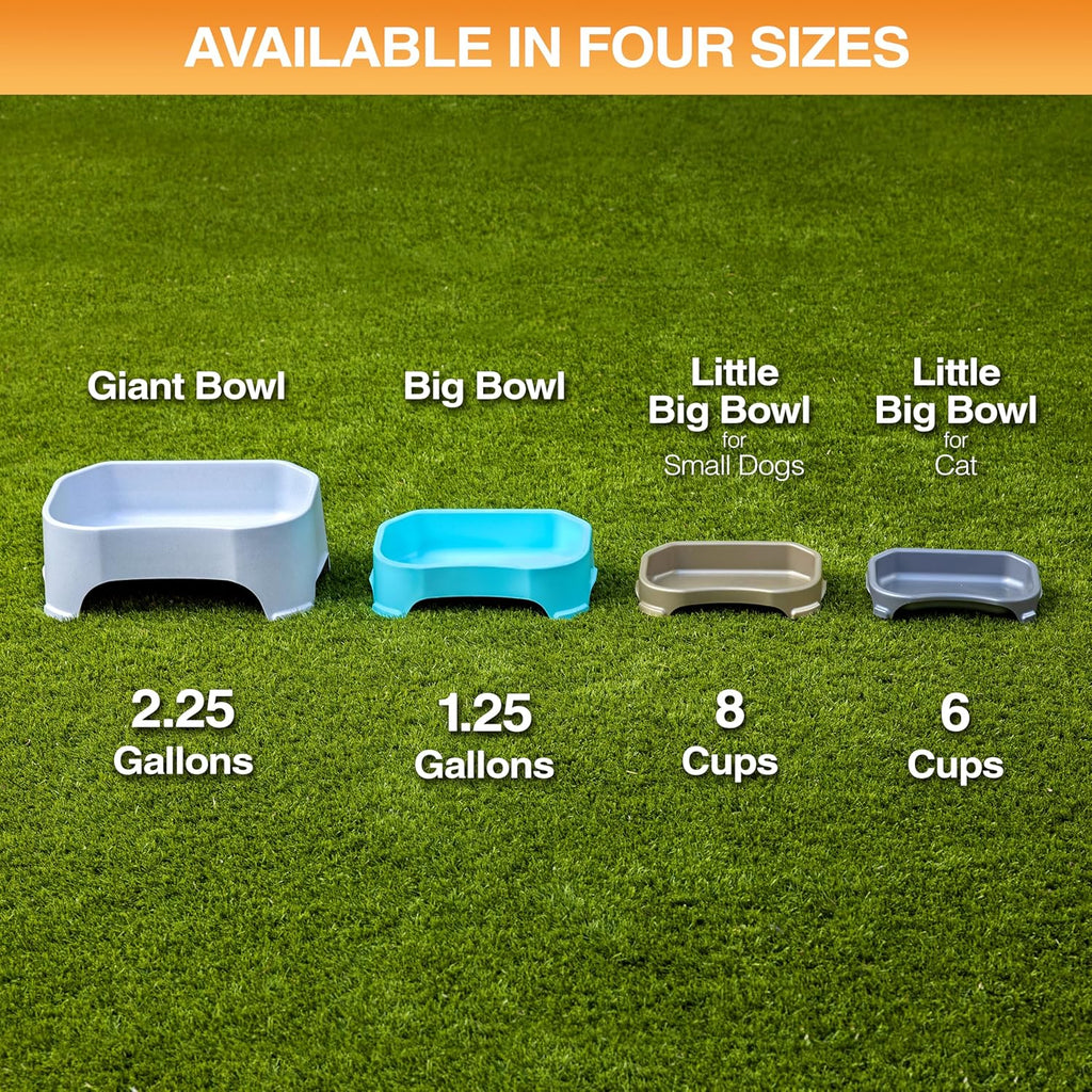Big Bowl - Extra Large Water Bowl for Dogs (1.25 Gallon Capacity, 160 Oz) - Huge over Size Pet Bowl - Gunmetal Grey