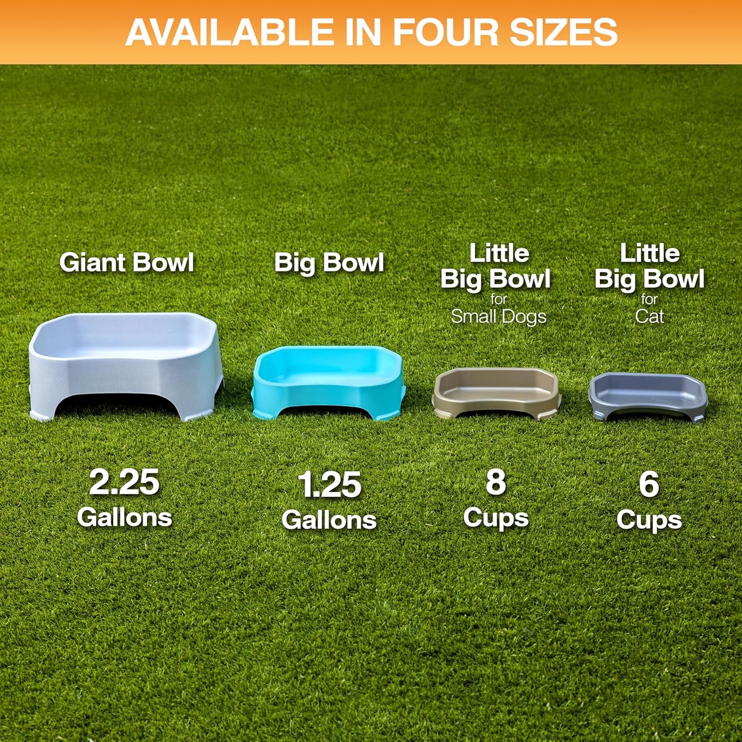 Big Bowl - Extra Large Water Bowl for Dogs (1.25 Gallon Capacity, 160 Oz) - Huge over Size Pet Bowl - Gunmetal Grey
